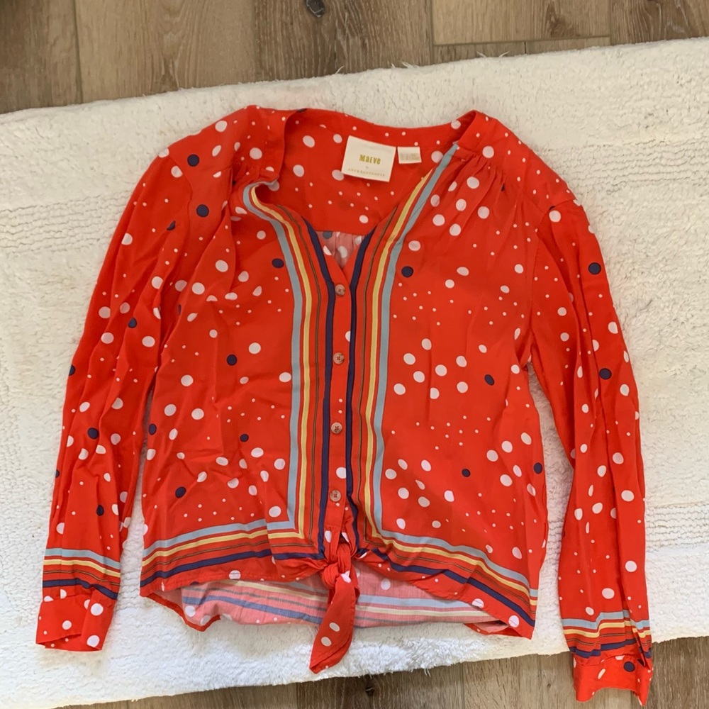 Maeve by Anthropologie orange red top